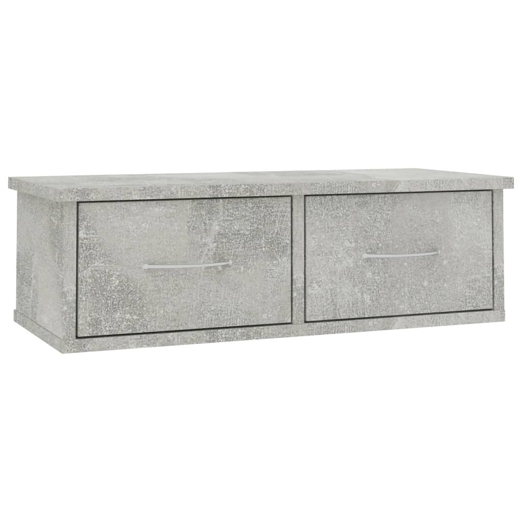 Scaffale Cassetti Parete Grigio Cemento 60x26x18,5 Multistrato | homemem39