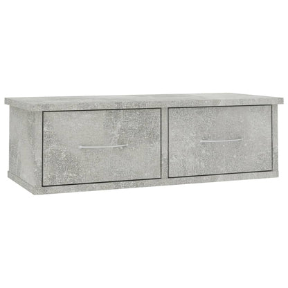 Scaffale Cassetti Parete Grigio Cemento 60x26x18,5 Multistrato | homemem39
