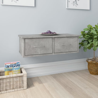 Scaffale Cassetti Parete Grigio Cemento 60x26x18,5 Multistrato | homemem39