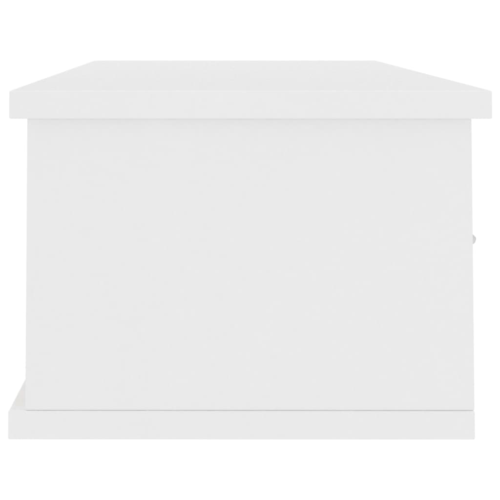 Scaffale con Cassetti a Parete Bianco 88x26x18,5 cm Multistrato | homemem39