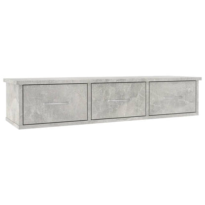 Scaffale Cassetti Parete Grigio Cemento 88x26x18,5 Multistrato | homemem39