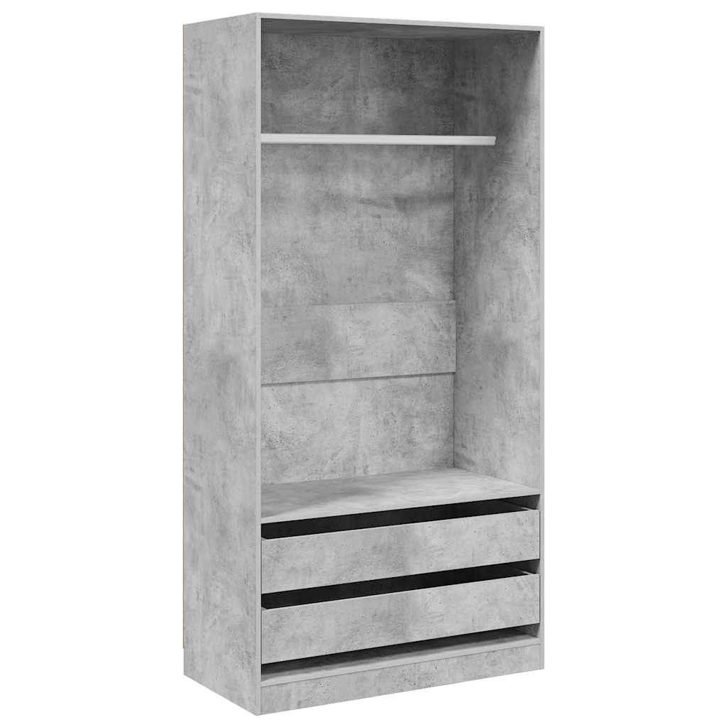 Armadio Grigio Cemento 100x50x200 cm in Legno Multistrato