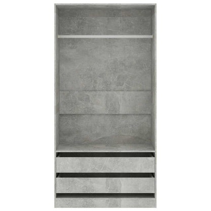 Armadio Grigio Cemento 100x50x200 cm in Legno Multistrato