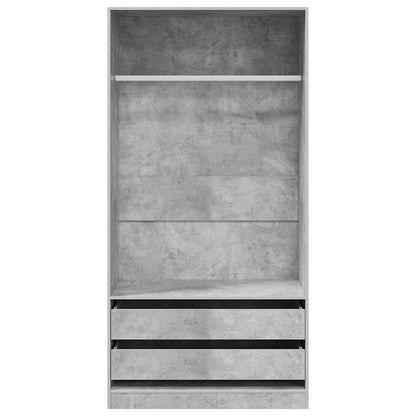 Armadio Grigio Cemento 100x50x200 cm in Legno Multistrato