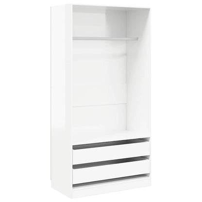 Armadio Bianco Lucido 100x50x200 cm in Legno Multistrato
