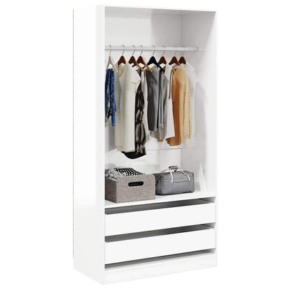 Armadio Bianco Lucido 100x50x200 cm in Legno Multistrato