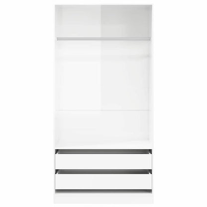 Armadio Bianco Lucido 100x50x200 cm in Legno Multistrato