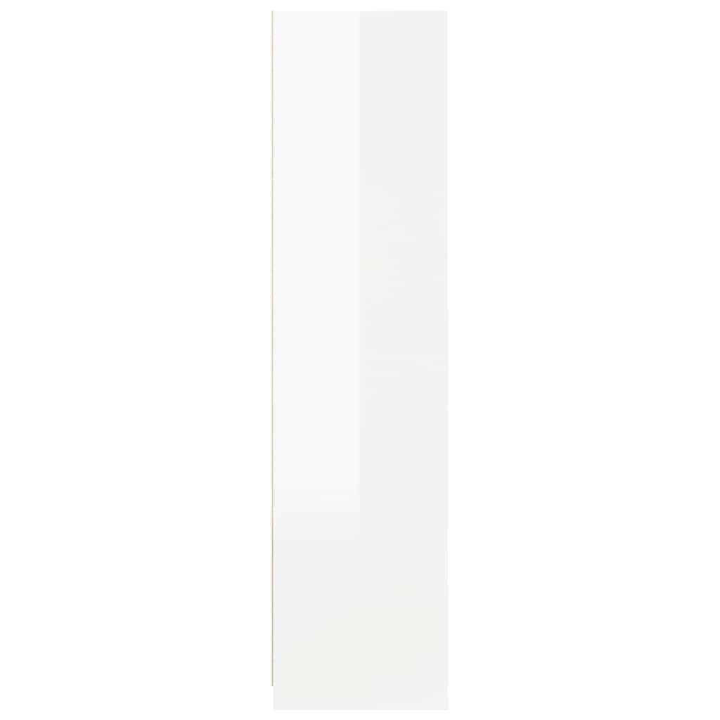 Armadio Bianco Lucido 100x50x200 cm in Legno Multistrato