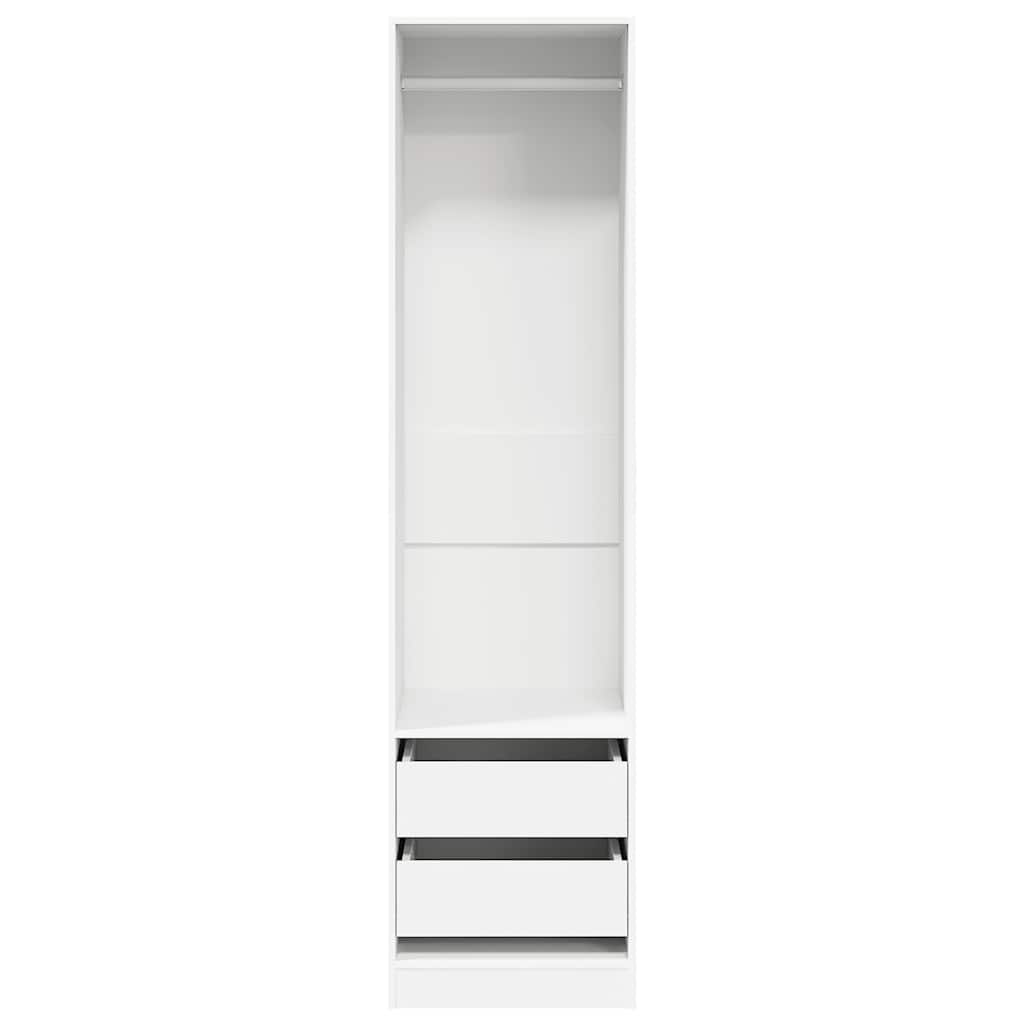Armadio con Cassetti Bianco 50x50x200 cm in Legno Multistrato