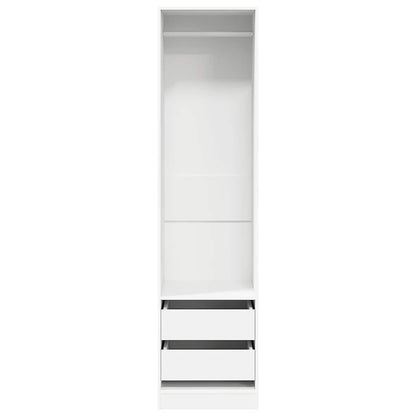 Armadio con Cassetti Bianco 50x50x200 cm in Legno Multistrato