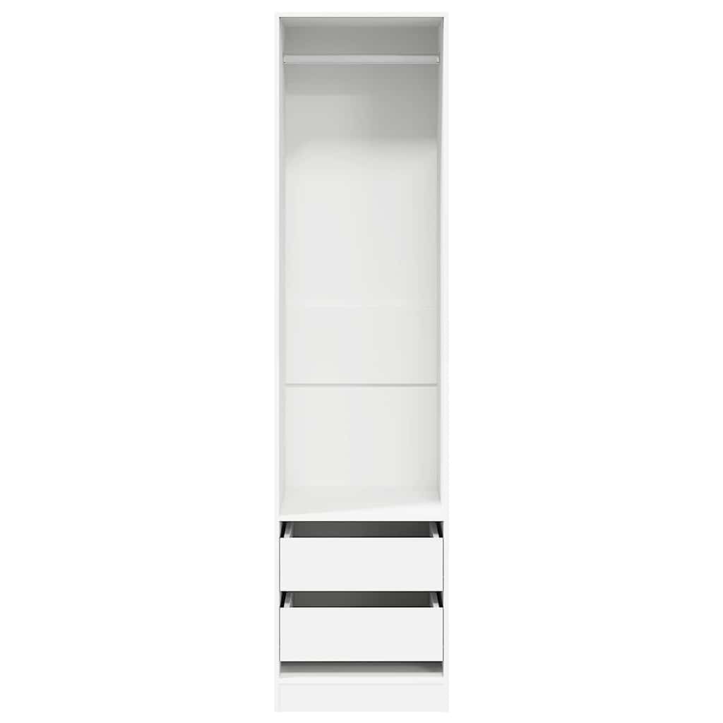 Armadio con Cassetti Bianco 50x50x200 cm in Legno Multistrato