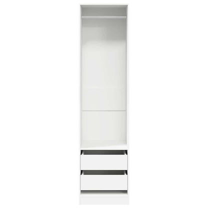 Armadio con Cassetti Bianco 50x50x200 cm in Legno Multistrato