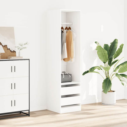 Armadio con Cassetti Bianco 50x50x200 cm in Legno Multistrato