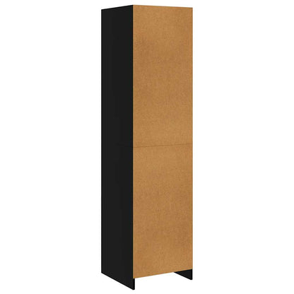 Armadio con Cassetti Nero 50x50x200 cm in Legno Multistrato