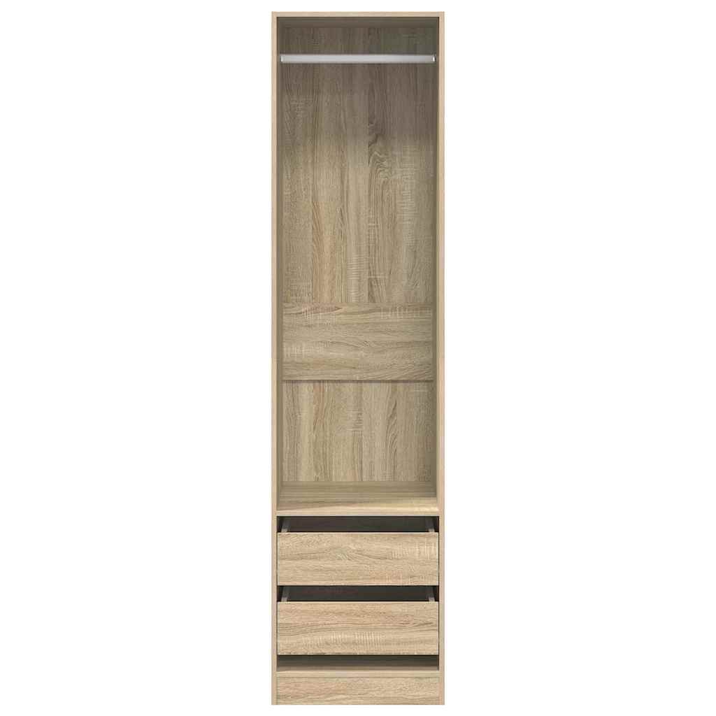 Armadio Cassetti Rovere Sonoma 50x50x200 cm Legno Multistrato