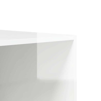 Armadio Cassetti Bianco Lucido 50x50x200 cm Legno Multistrato