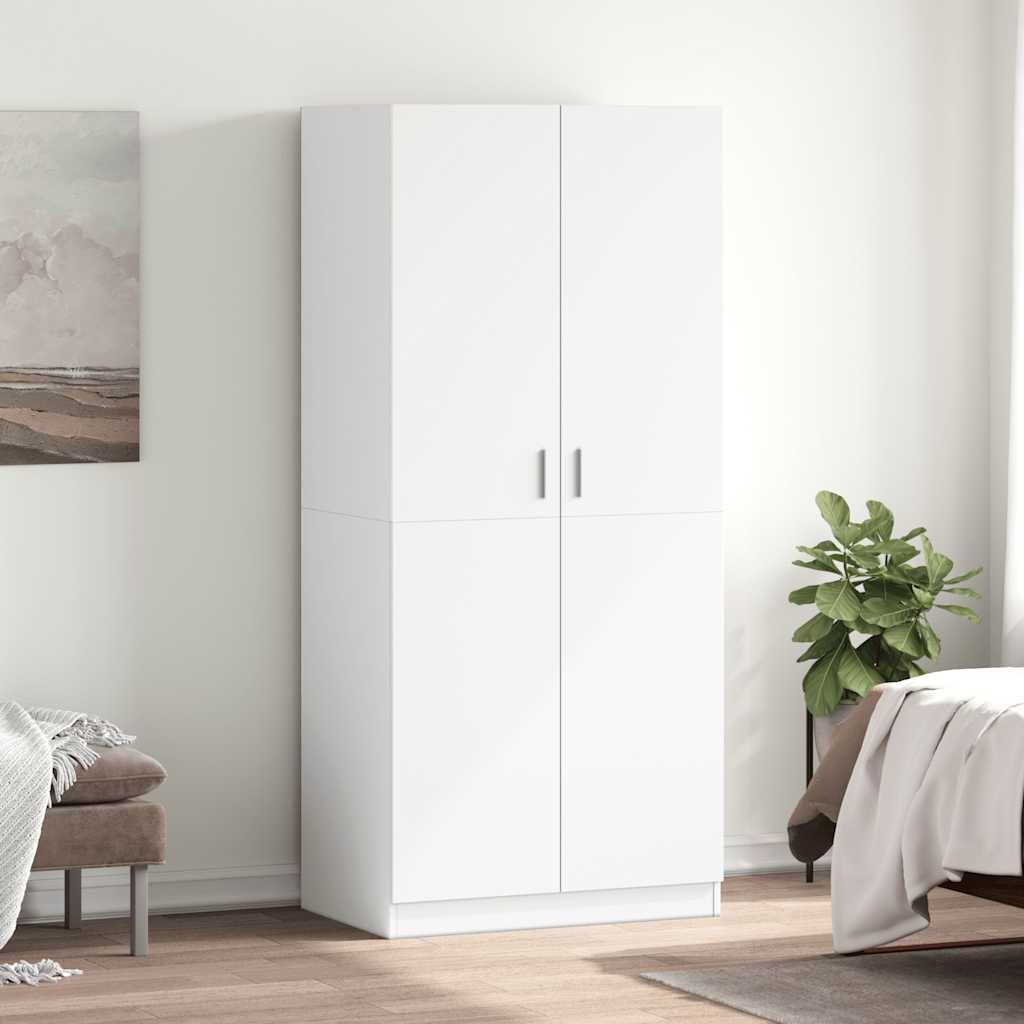 Armadio Bianco 80x52x180 cm in Legno Multistrato