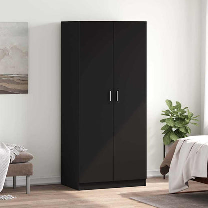 Armadio Nero 80x52x180 cm in Legno Multistrato