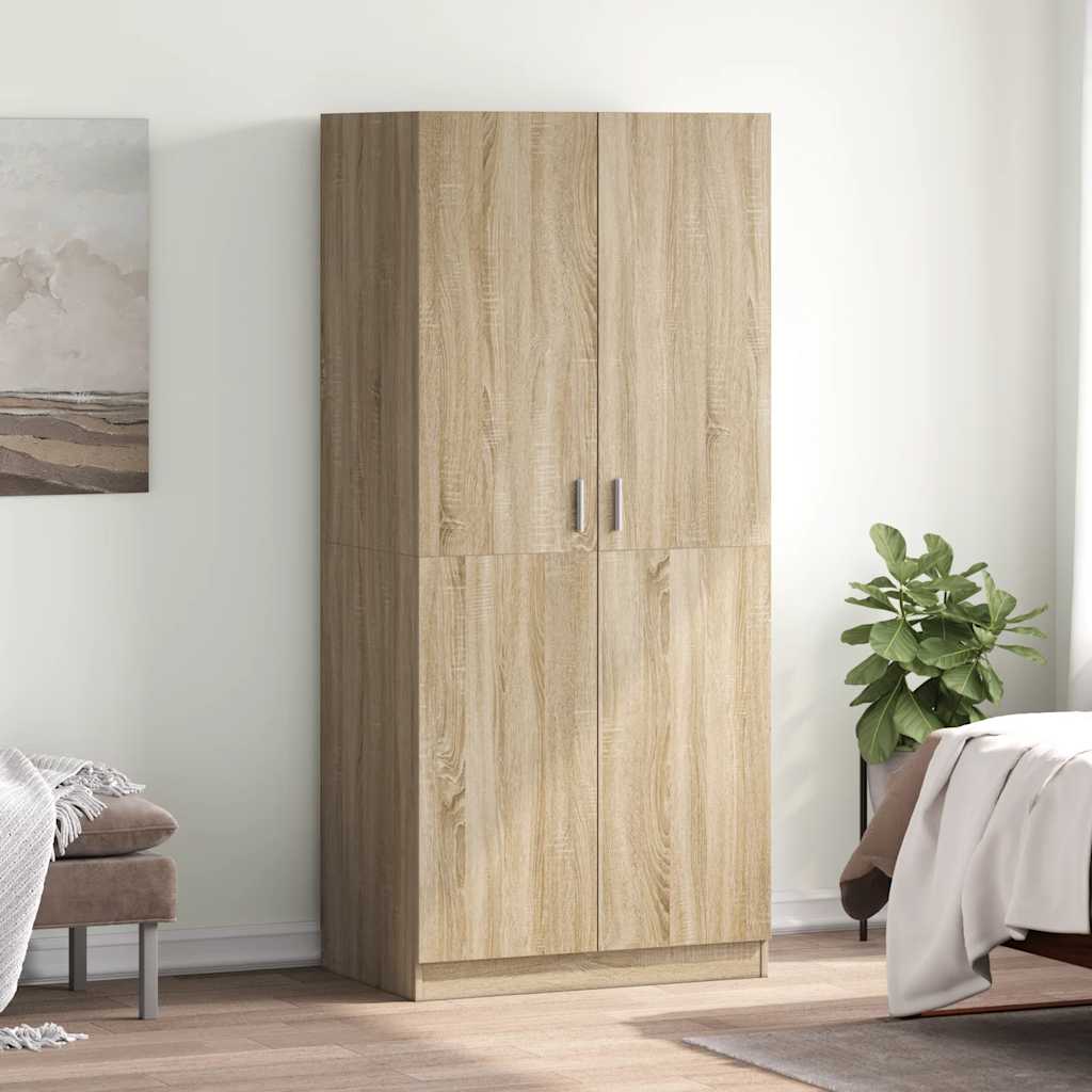 Armadio Rovere Sonoma 80x50x180 cm in Legno Multistrato