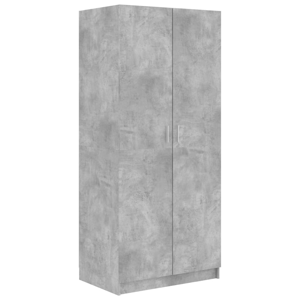 Armadio Grigio Cemento 80x52x180 cm in Legno Multistrato - homemem39