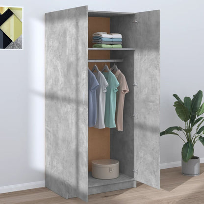 Armadio Grigio Cemento 80x52x180 cm in Legno Multistrato - homemem39