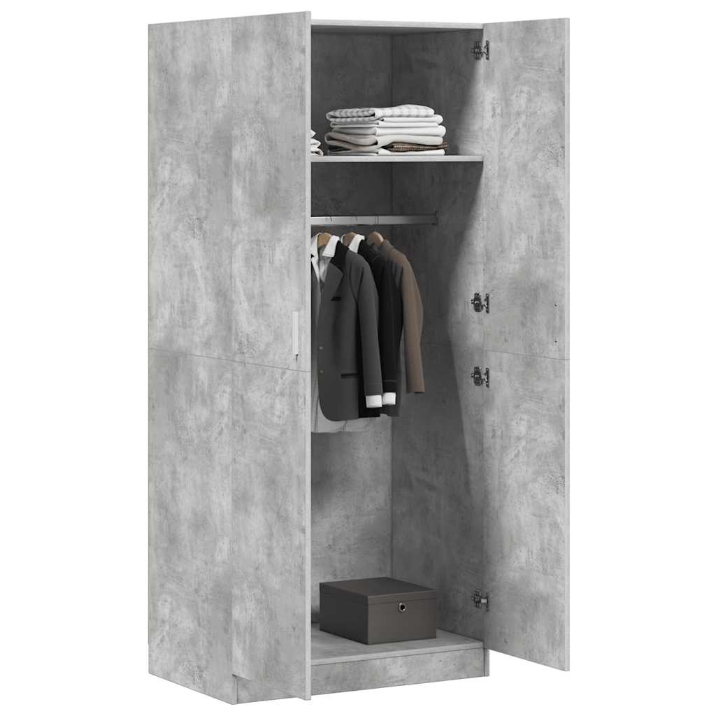 Armadio Grigio Cemento 80x52x180 cm in Legno Multistrato