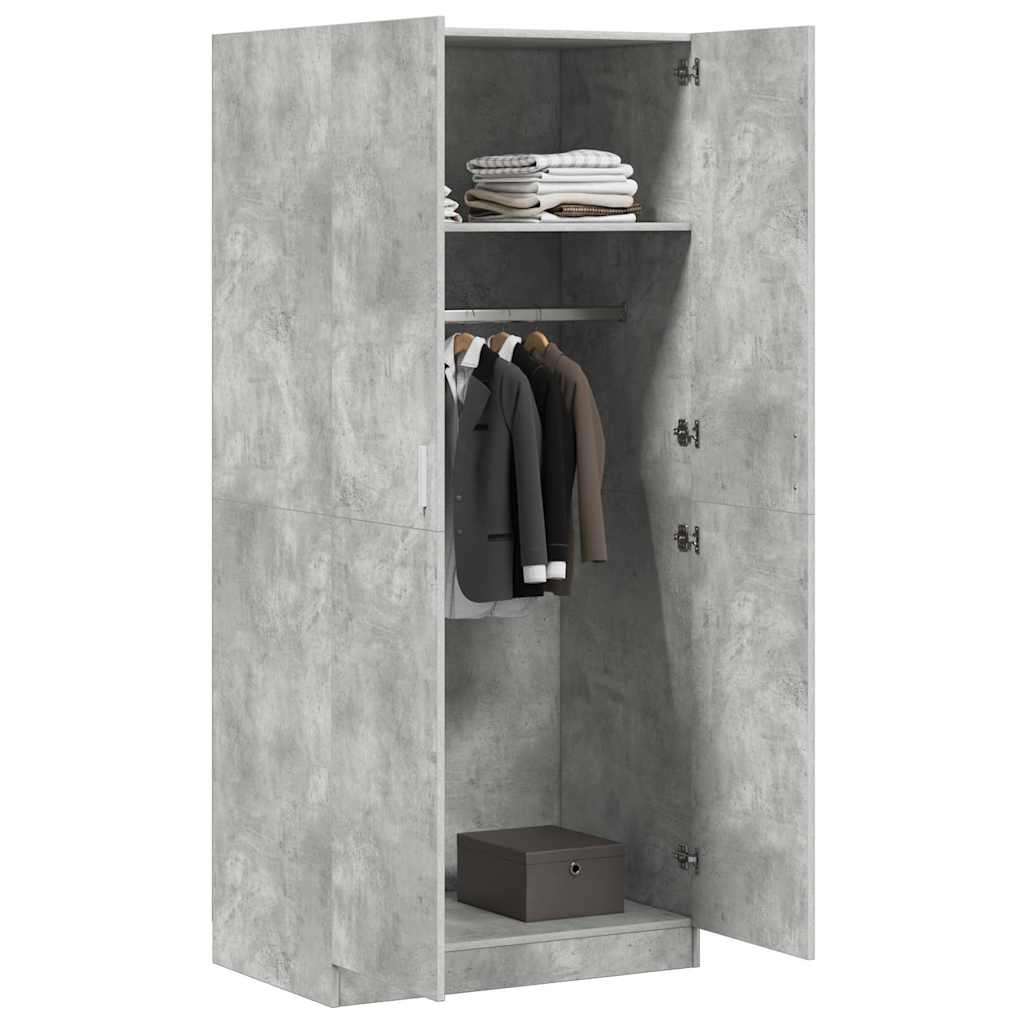 Armadio Grigio Cemento 80x52x180 cm in Legno Multistrato