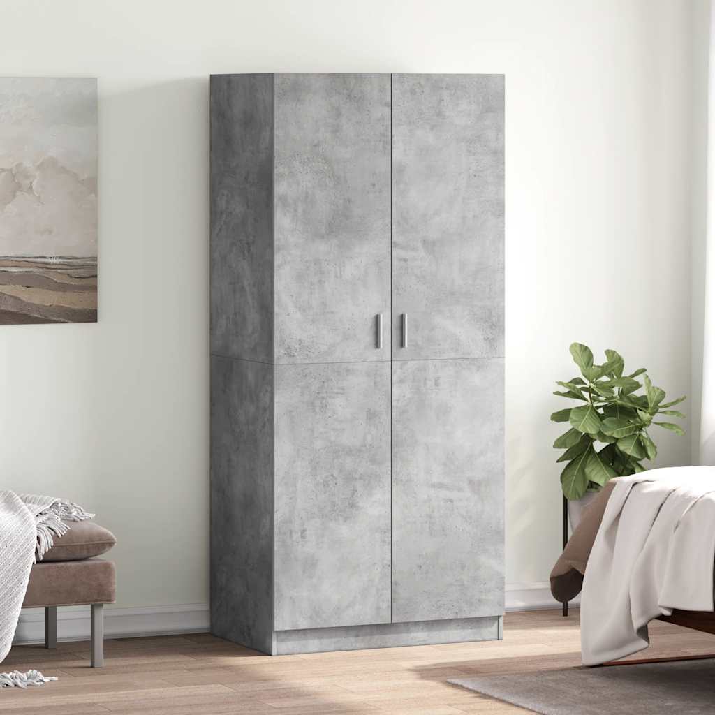Armadio Grigio Cemento 80x52x180 cm in Legno Multistrato