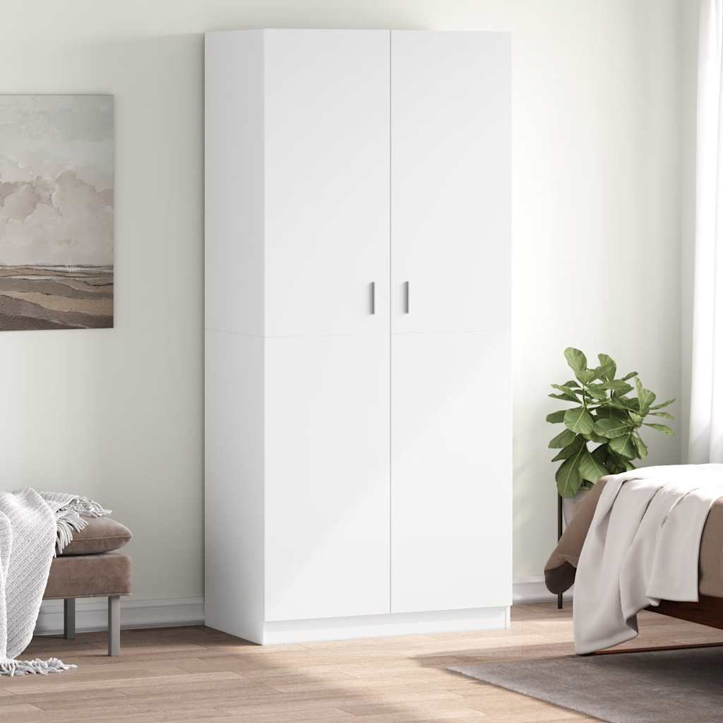 Armadio Bianco 90x52x200 cm in Legno Multistrato