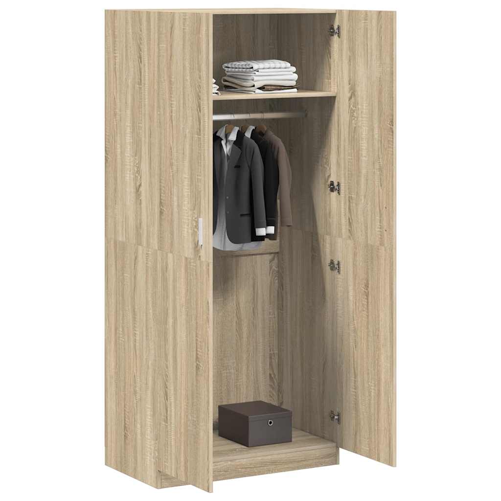 Armadio Rovere Sonoma 90x52x200 cm in Legno Multistrato