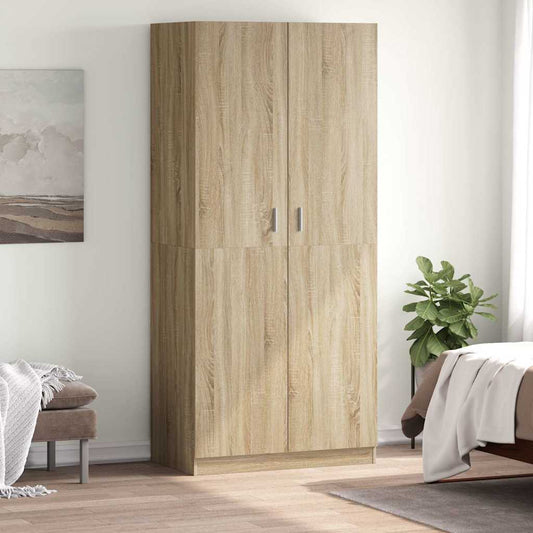 Armadio Rovere Sonoma 90x52x200 cm in Legno Multistrato
