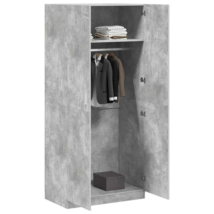 Armadio Grigio Cemento 90x52x200 cm in Legno Multistrato