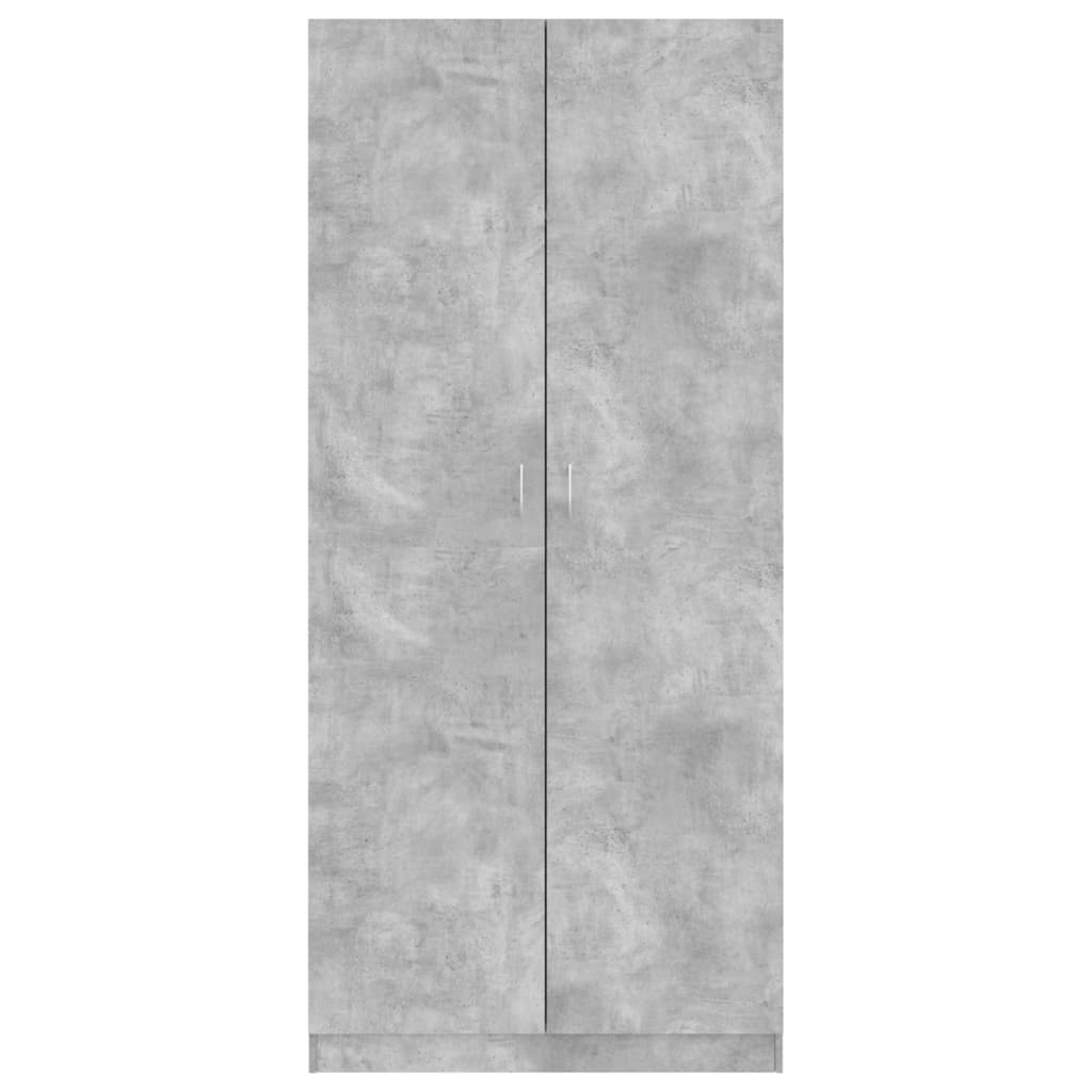 Armadio Grigio Cemento 90x52x200 cm in Legno Multistrato - homemem39
