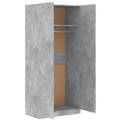 Armadio Grigio Cemento 90x52x200 cm in Legno Multistrato - homemem39