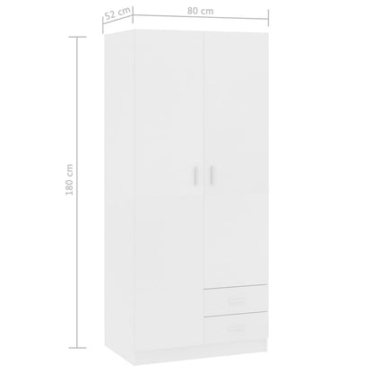 Armadio Bianco 80x52x180 cm in Legno Multistrato