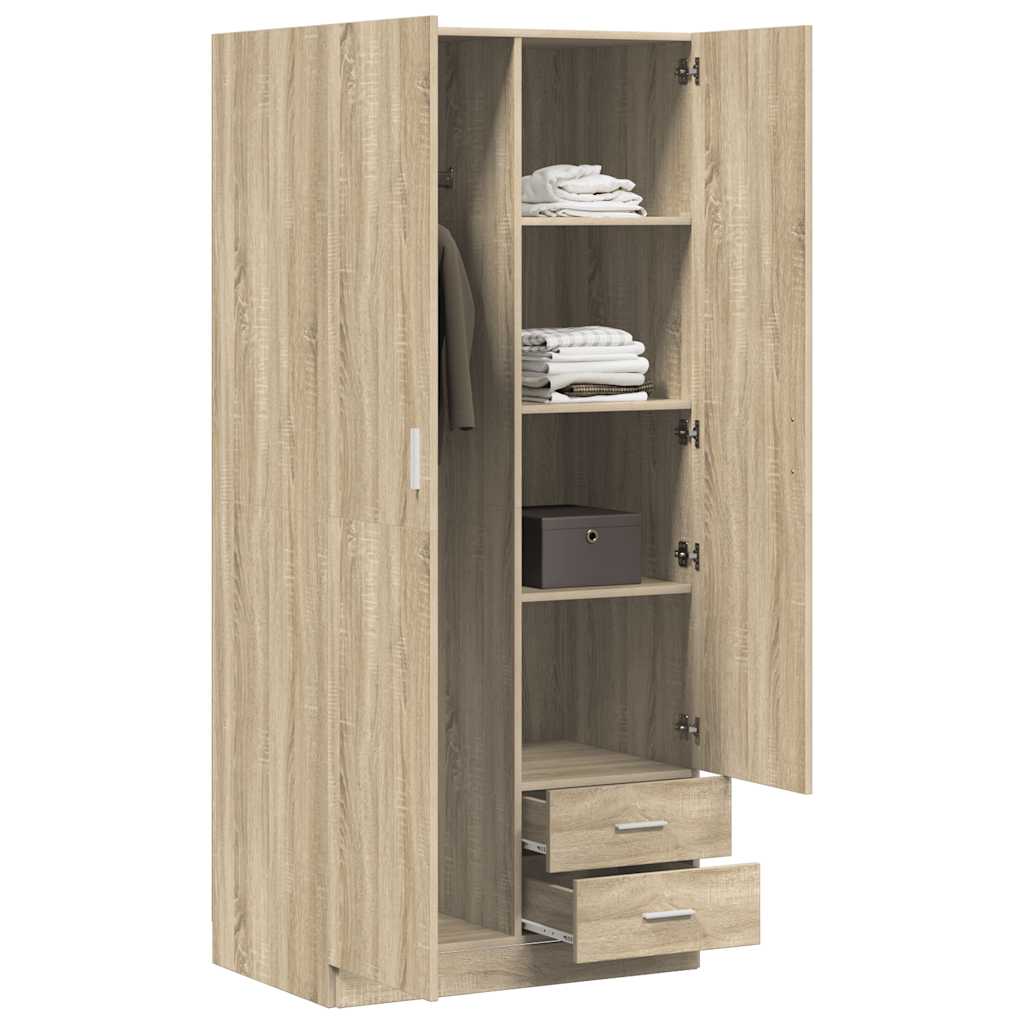 Armadio Rovere Sonoma 80x52x180 cm in Legno Multistrato