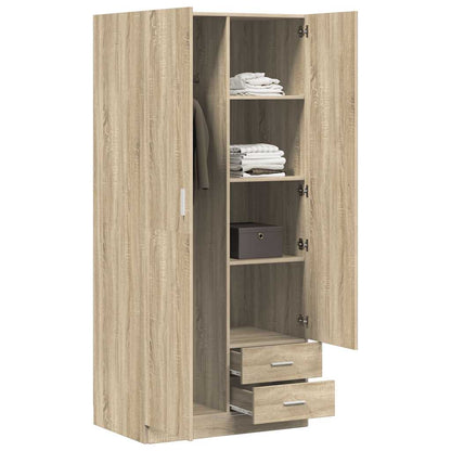 Armadio Rovere Sonoma 80x52x180 cm in Legno Multistrato