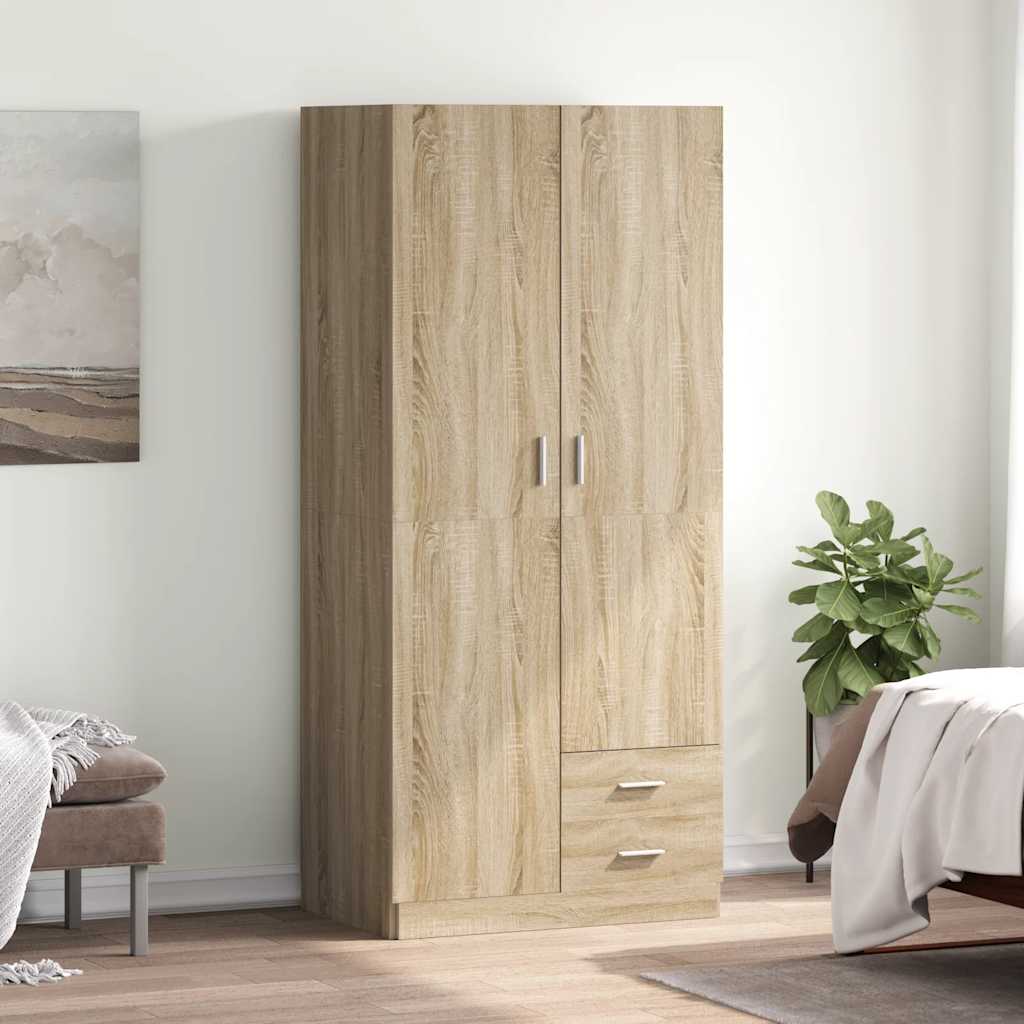 Armadio Rovere Sonoma 80x52x180 cm in Legno Multistrato
