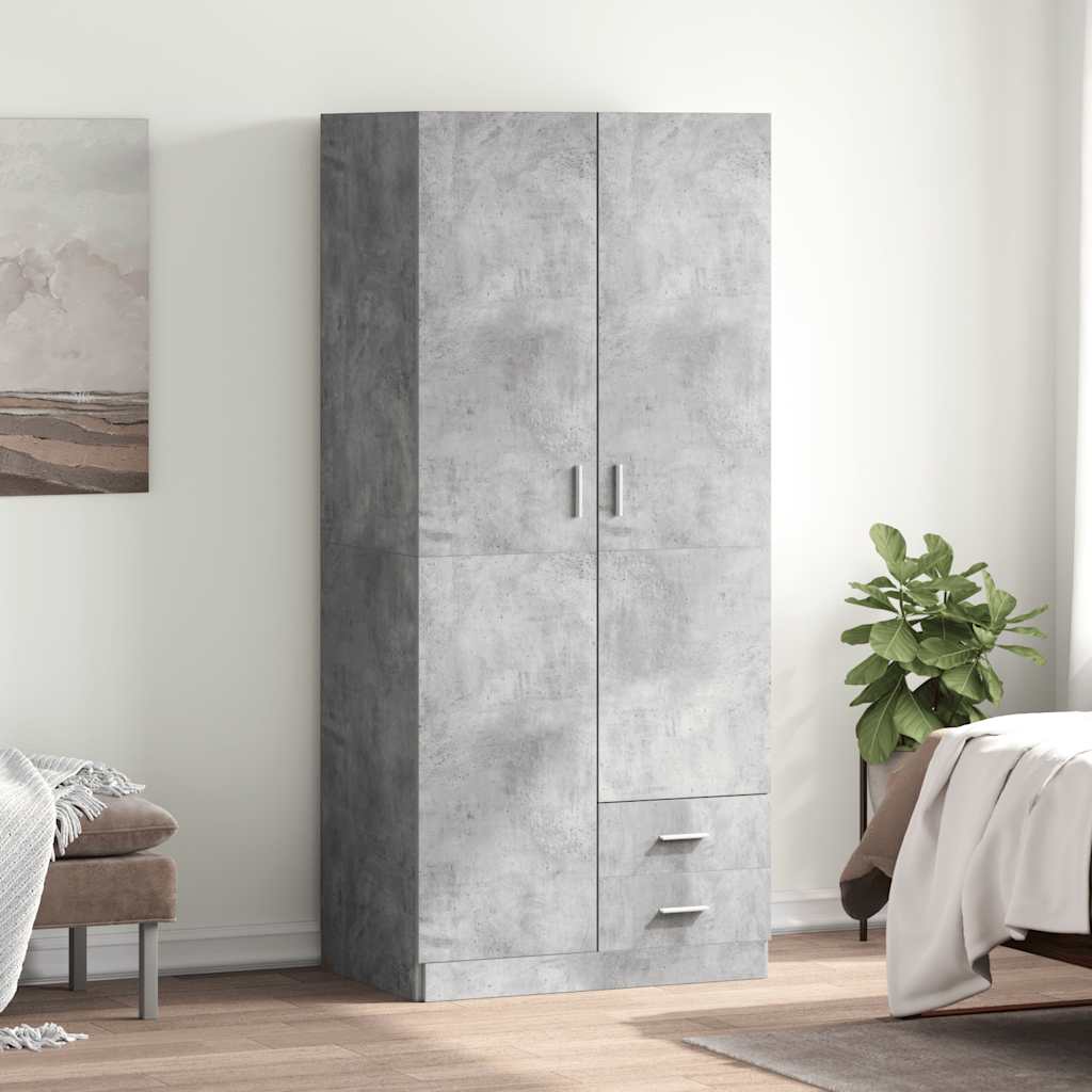 Armadio Grigio Cemento 80x52x180 cm in Legno Multistrato