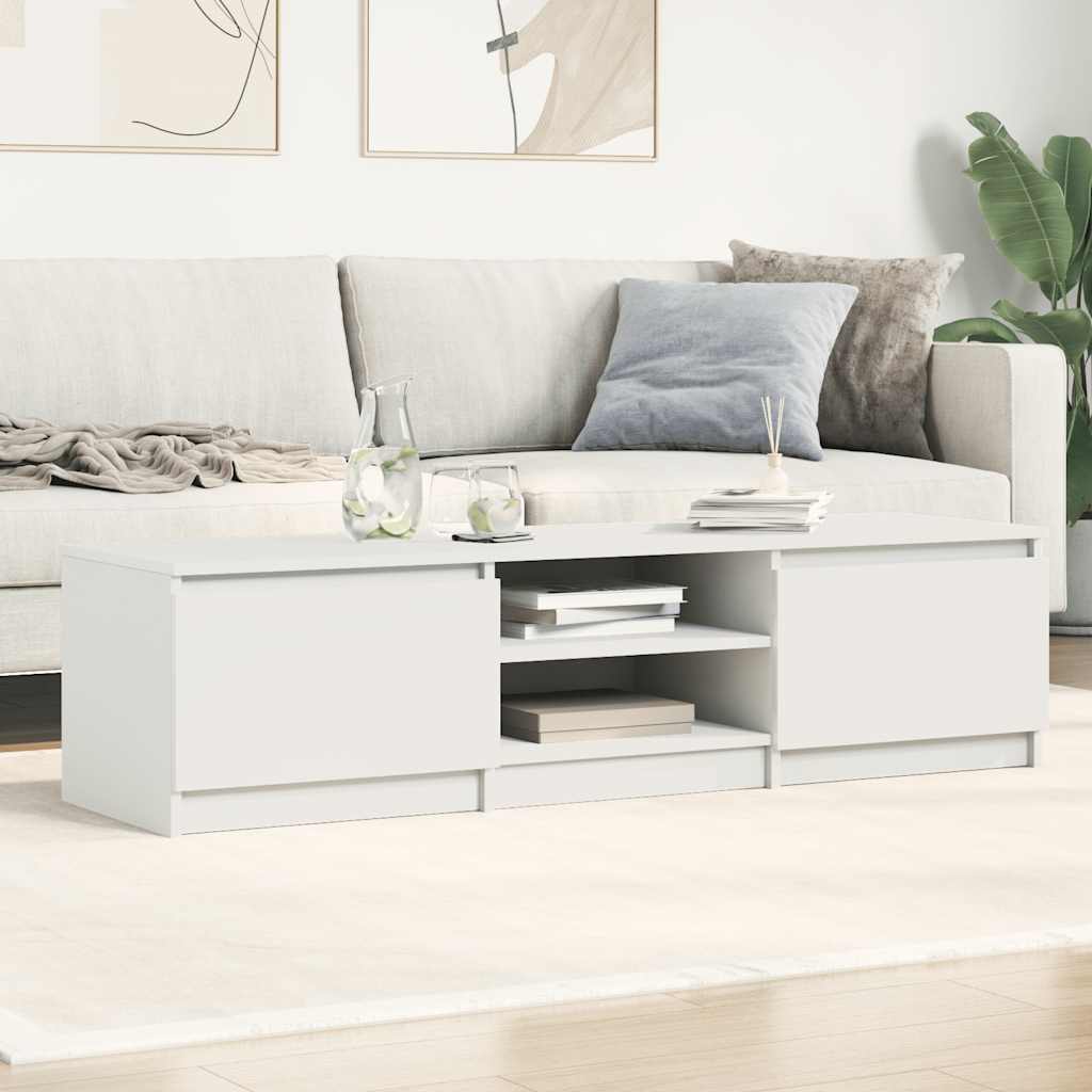Mobile Porta TV Bianco 140x40x35,5 cm in Legno Multistrato