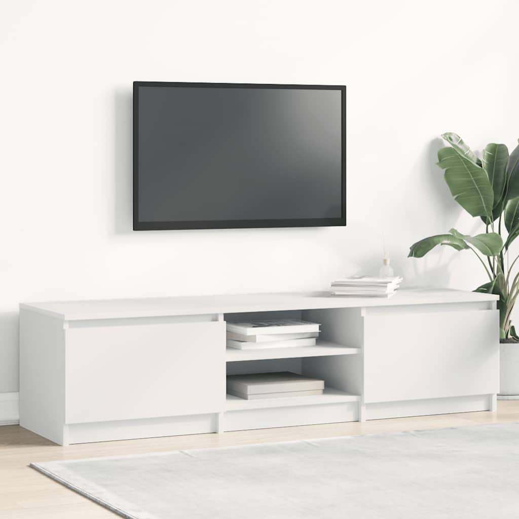 Mobile Porta TV Bianco 140x40x35,5 cm in Legno Multistrato