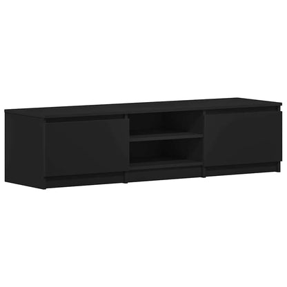 Mobile Porta TV Nero 140x40x35,5 cm in Legno Multistrato | homemem39