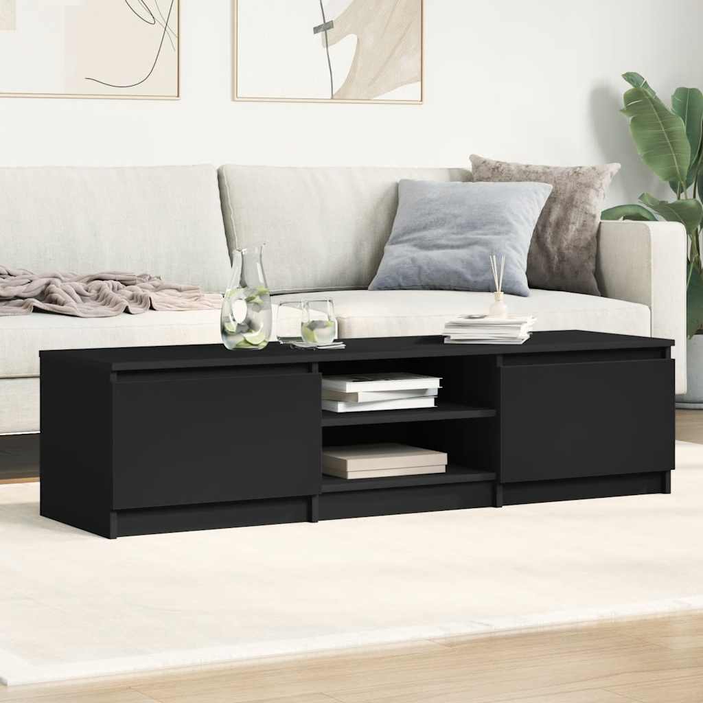Mobile Porta TV Nero 140x40x35,5 cm in Legno Multistrato | homemem39