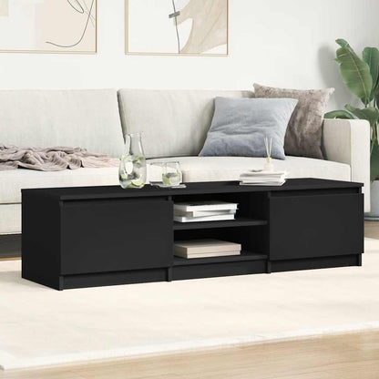 Mobile Porta TV Nero 140x40x35,5 cm in Legno Multistrato | homemem39