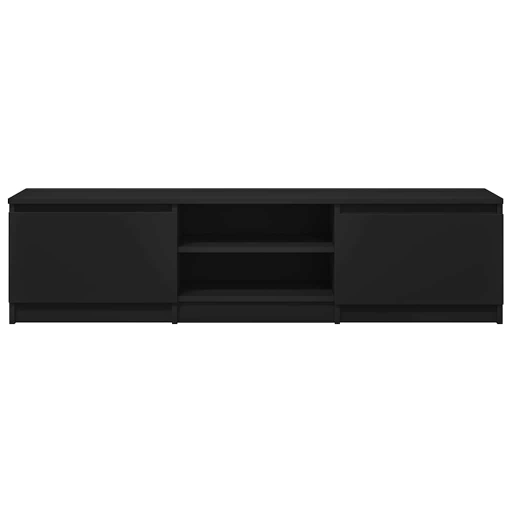 Mobile Porta TV Nero 140x40x35,5 cm in Legno Multistrato | homemem39