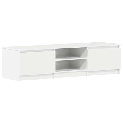Mobile Porta TV Bianco Lucido 140x40x35,5 cm Legno Multistrato - homemem39
