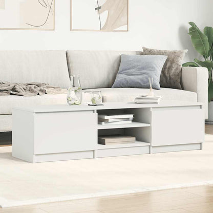 Mobile Porta TV Bianco Lucido 140x40x35,5 cm Legno Multistrato - homemem39