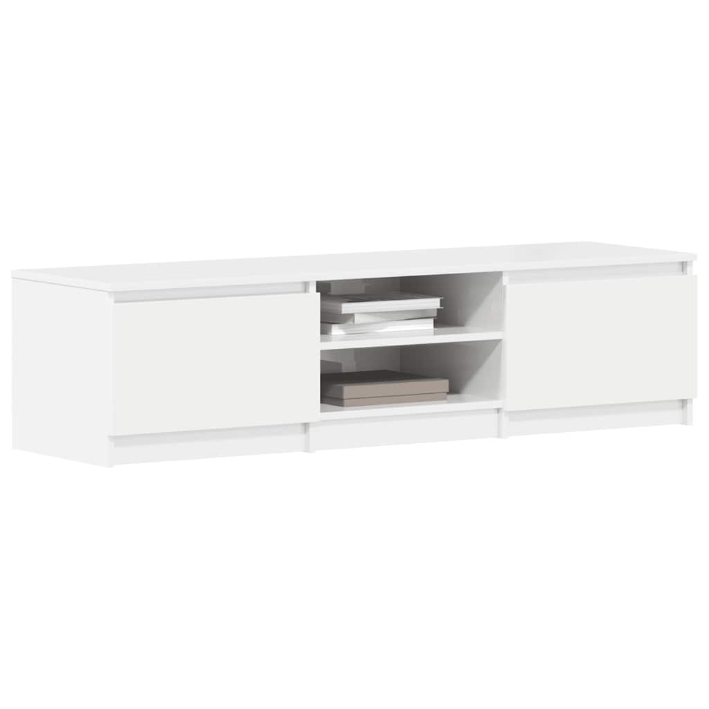Mobile Porta TV Bianco Lucido 140x40x35,5 cm Legno Multistrato