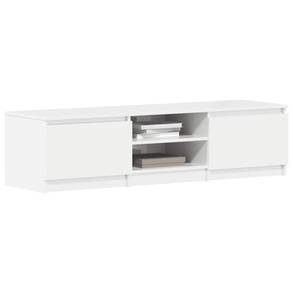 Mobile Porta TV Bianco Lucido 140x40x35,5 cm Legno Multistrato