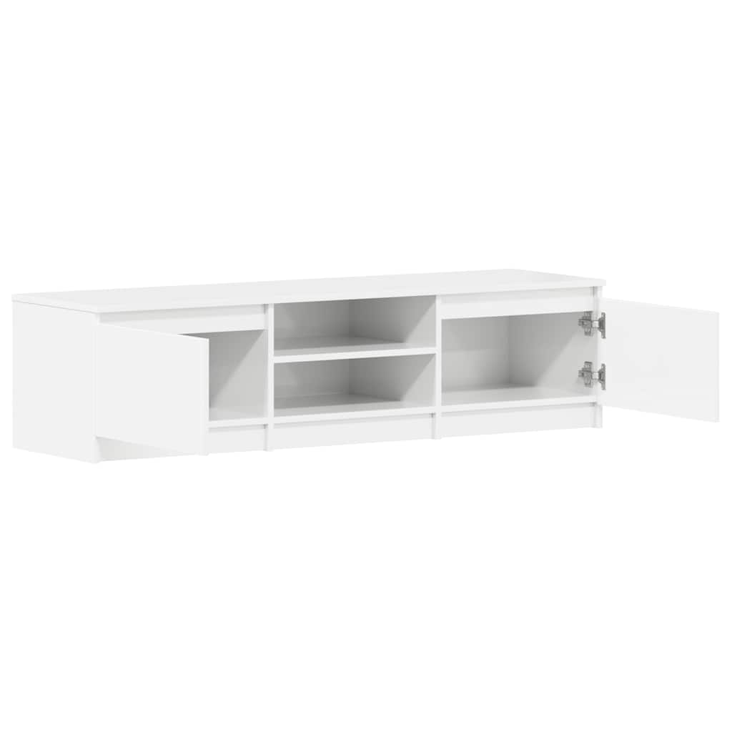 Mobile Porta TV Bianco Lucido 140x40x35,5 cm Legno Multistrato - homemem39